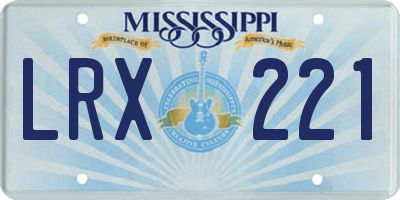 MS license plate LRX221