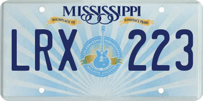 MS license plate LRX223