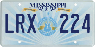 MS license plate LRX224