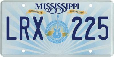 MS license plate LRX225