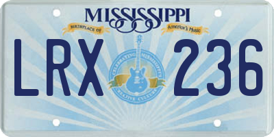 MS license plate LRX236