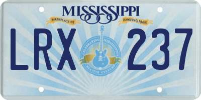 MS license plate LRX237