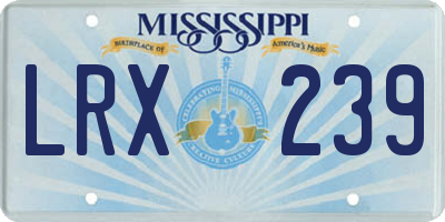 MS license plate LRX239