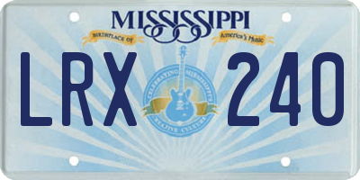 MS license plate LRX240