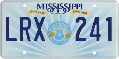 MS license plate LRX241