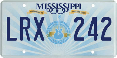 MS license plate LRX242