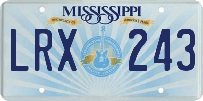MS license plate LRX243