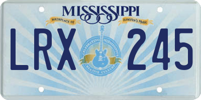 MS license plate LRX245
