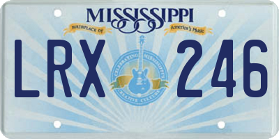 MS license plate LRX246