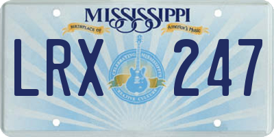 MS license plate LRX247