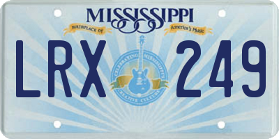 MS license plate LRX249