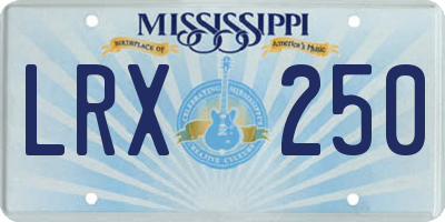 MS license plate LRX250