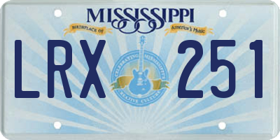 MS license plate LRX251
