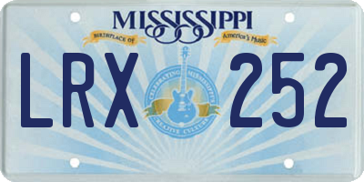 MS license plate LRX252