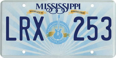 MS license plate LRX253