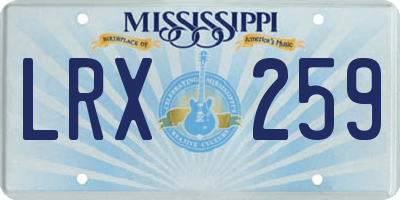 MS license plate LRX259
