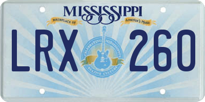 MS license plate LRX260