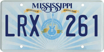 MS license plate LRX261