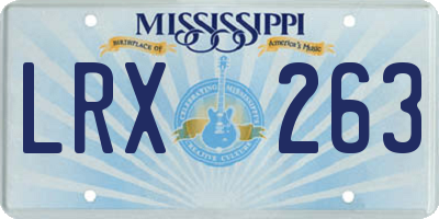 MS license plate LRX263
