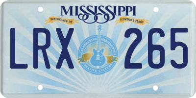 MS license plate LRX265