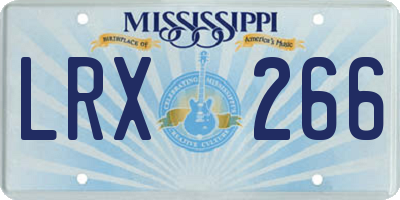 MS license plate LRX266