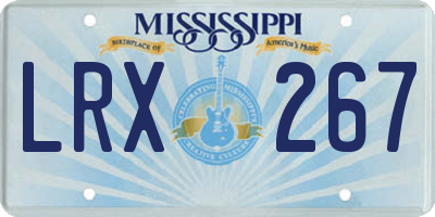 MS license plate LRX267