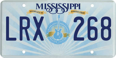 MS license plate LRX268