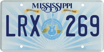 MS license plate LRX269