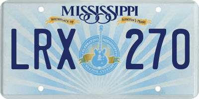 MS license plate LRX270