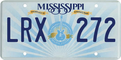 MS license plate LRX272