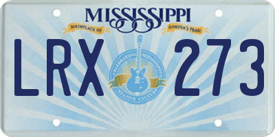 MS license plate LRX273