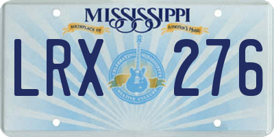 MS license plate LRX276