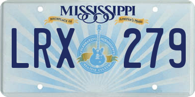 MS license plate LRX279