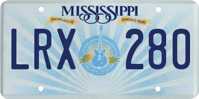 MS license plate LRX280