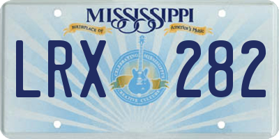 MS license plate LRX282