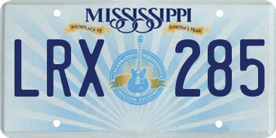 MS license plate LRX285