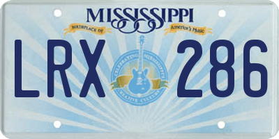 MS license plate LRX286