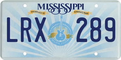MS license plate LRX289