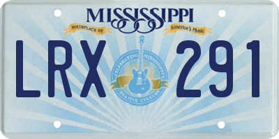 MS license plate LRX291
