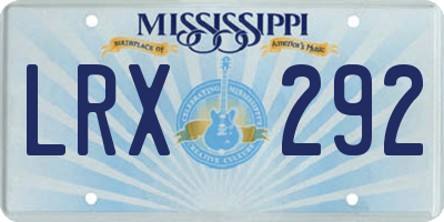 MS license plate LRX292