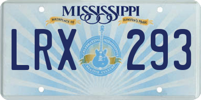 MS license plate LRX293