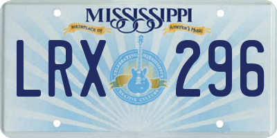 MS license plate LRX296