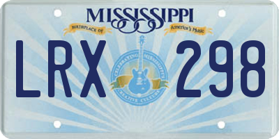 MS license plate LRX298