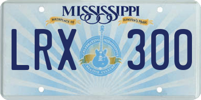 MS license plate LRX300