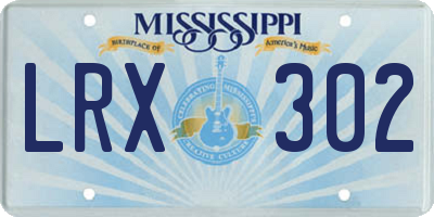 MS license plate LRX302