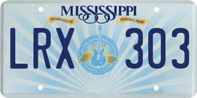 MS license plate LRX303