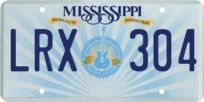MS license plate LRX304