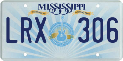 MS license plate LRX306