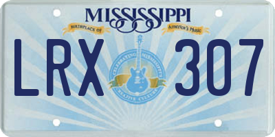 MS license plate LRX307