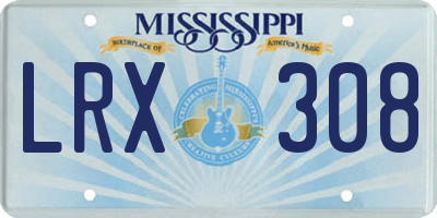 MS license plate LRX308